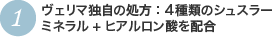 ４種類のシュスラーミネラル+ヒアルロン酸を配合